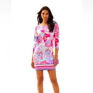 178.00 NWT LILLY PULITZER LILLA DRESS IN MULTI JAM OUT ENGINEERED